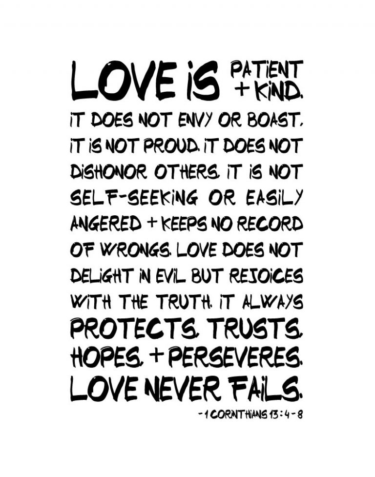 Love is patient + kind 1 Corinthians 1348 Seeds of Faith