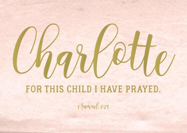 For this child I have prayed - 1 Samuel 1:27
