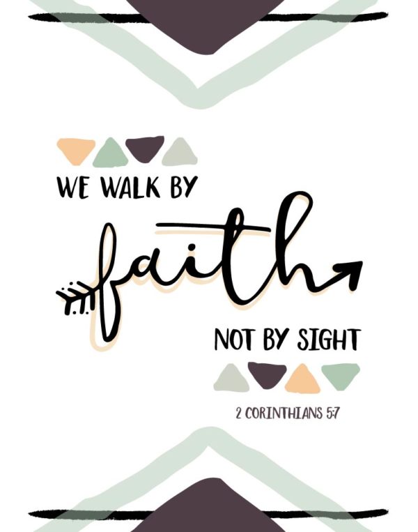We walk by faith not by sight - 2 Corinthians 5:7