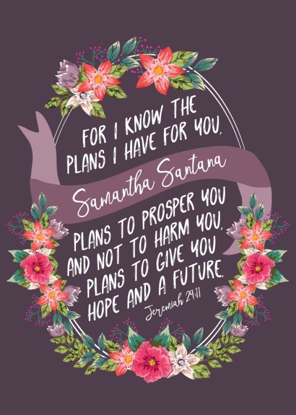 For I know the plans I have for you Jeremiah 2911