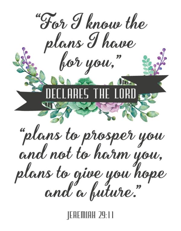 For I know the plans I have for you - Jeremiah 29:11