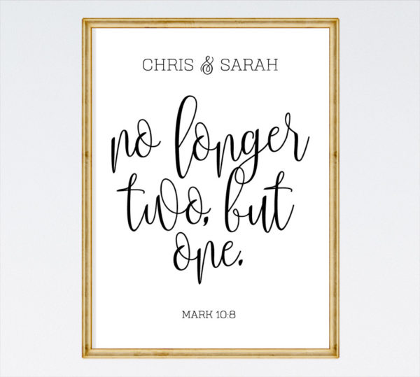 No longer two, but one - Mark 10:8