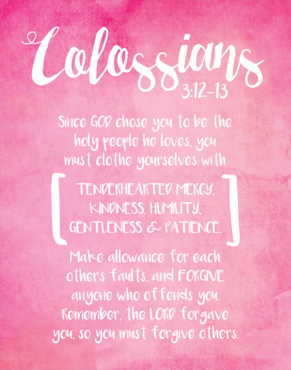 Clothe yourselves with tenderhearted mercy - Colossians 3:12