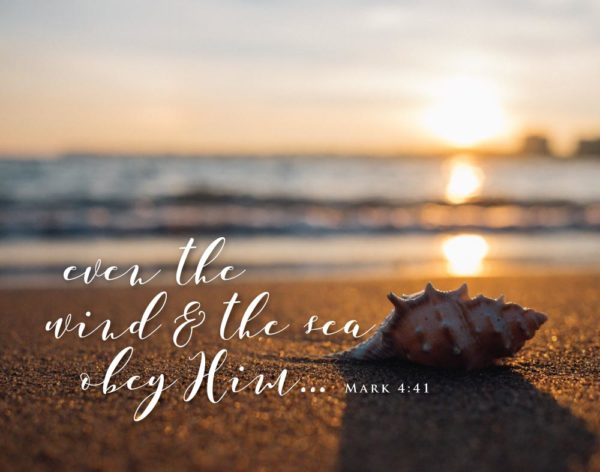 Even the wind & sea obey Him - Mark 4:41