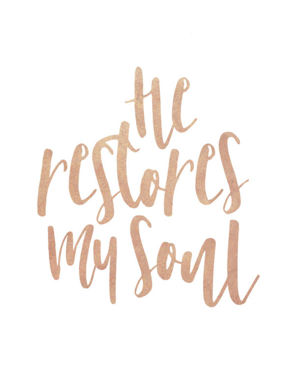 He restores my soul - Psalm 23:3